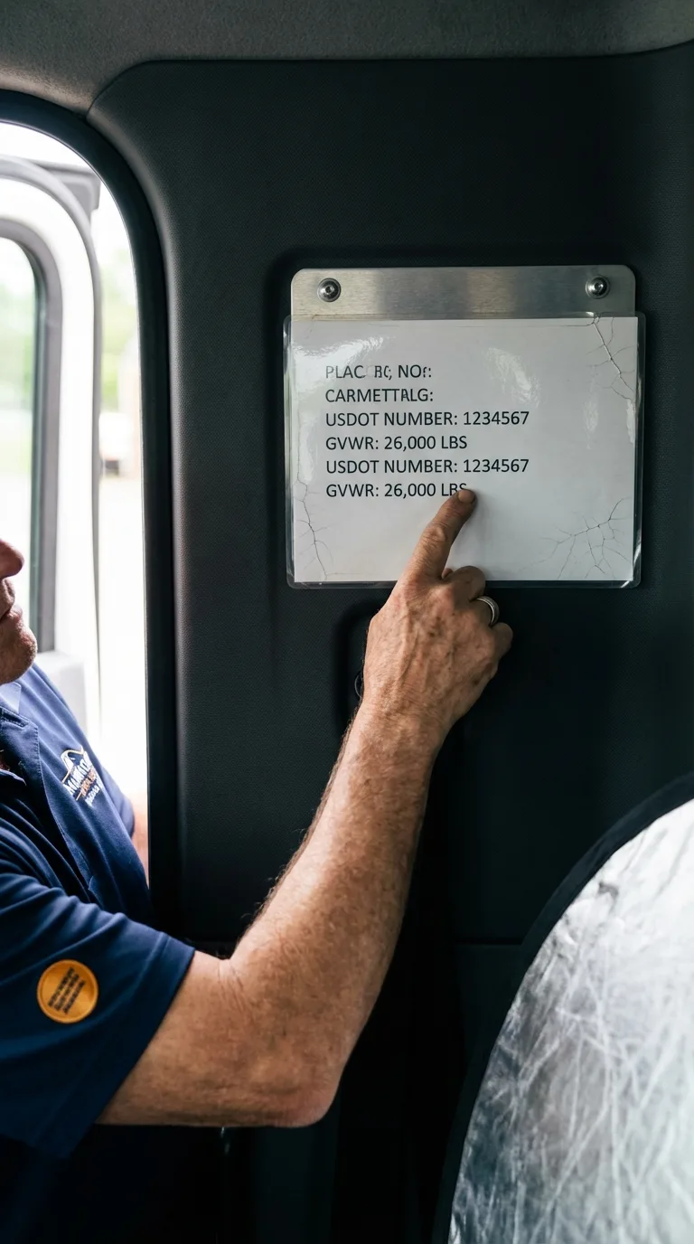USDOT licensing placard verification in New Lebanon